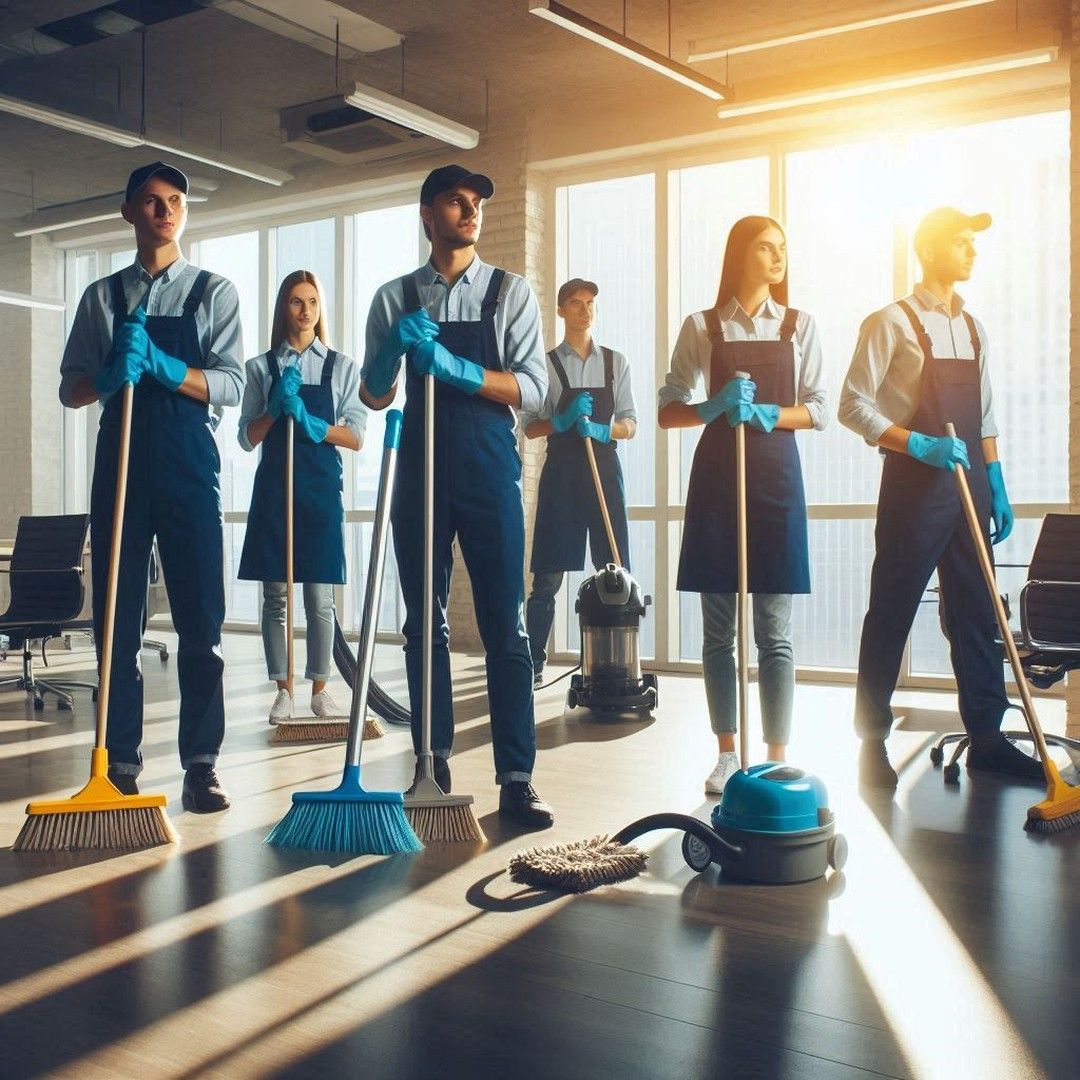 Professional cleaning team